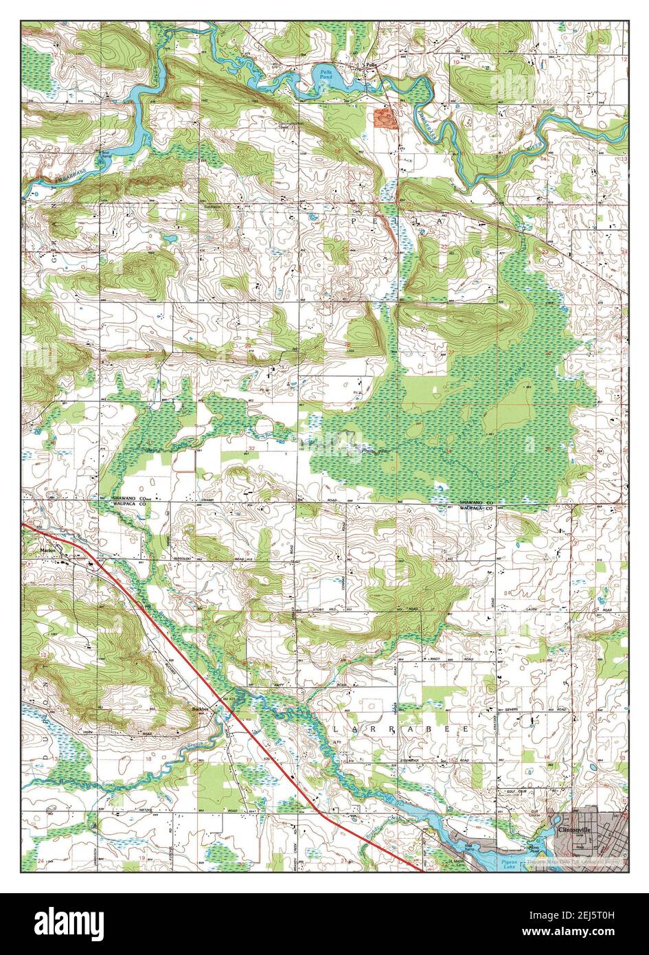 Clintonville North, Wisconsin, map 1993, 1:24000, United States of America by Timeless Maps, data U.S. Geological Survey Stock Photo
