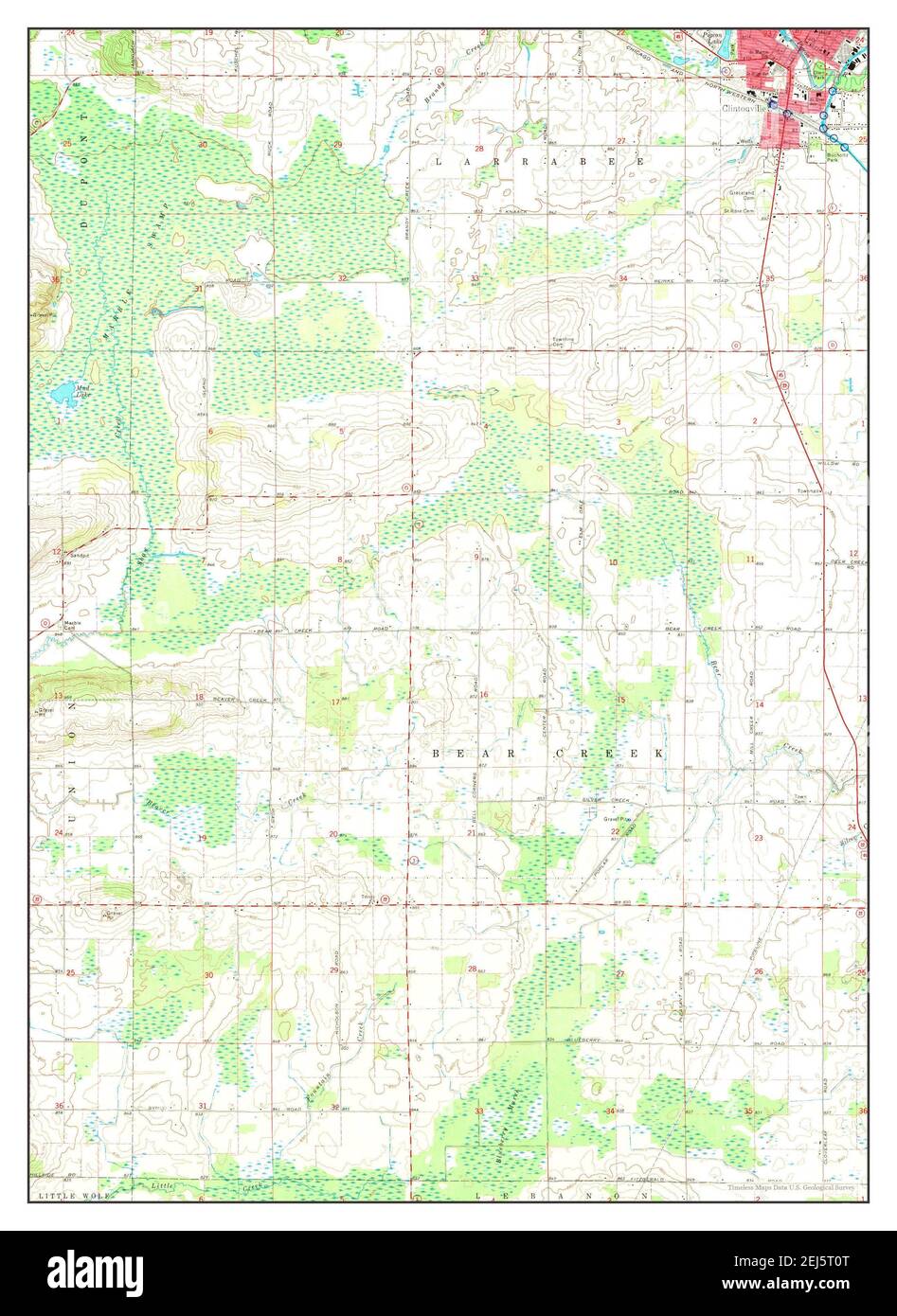 Clintonville South, Wisconsin, map 1970, 1:24000, United States of America by Timeless Maps, data U.S. Geological Survey Stock Photo