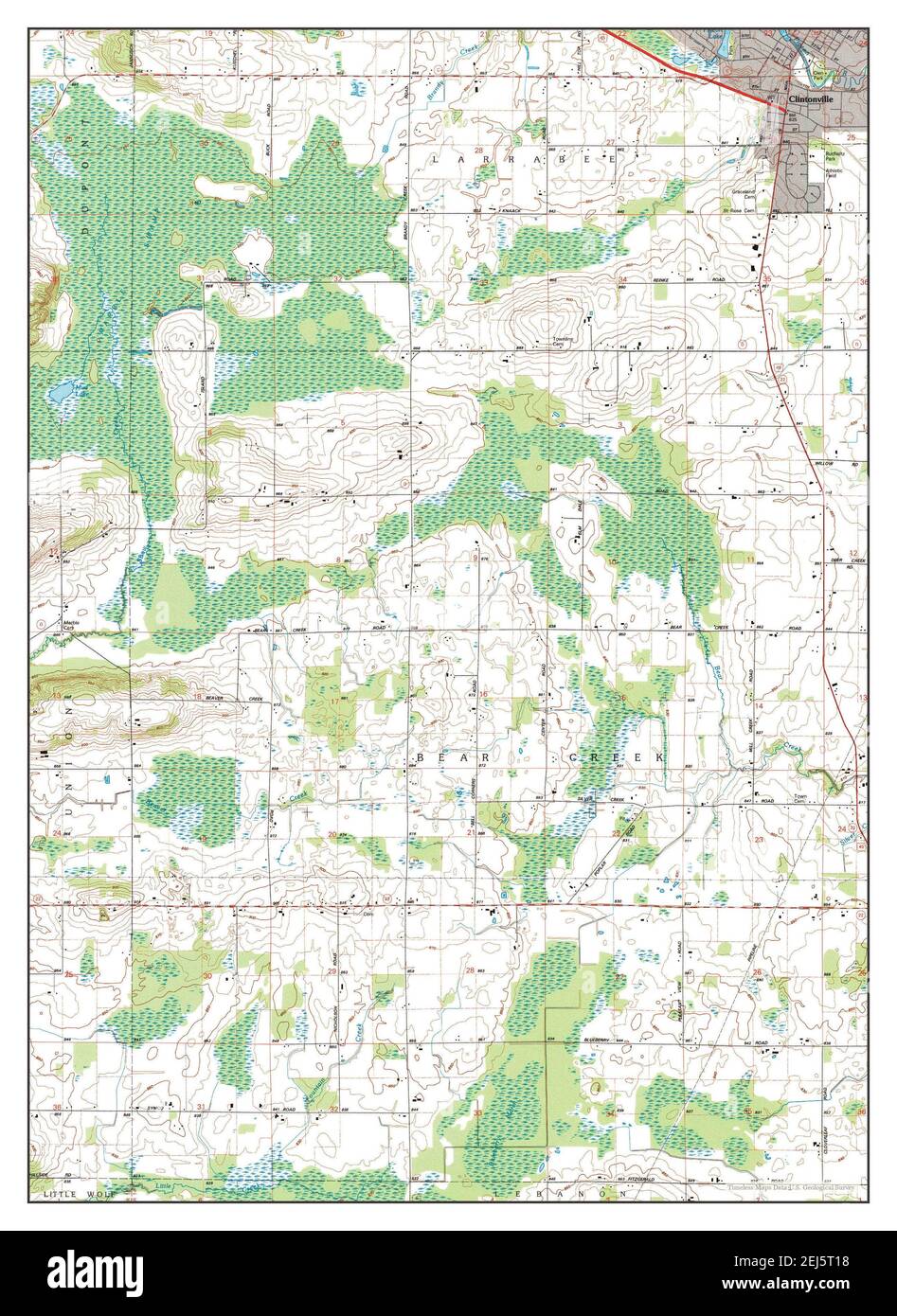 Clintonville South, Wisconsin, map 1993, 1:24000, United States of America by Timeless Maps, data U.S. Geological Survey Stock Photo
