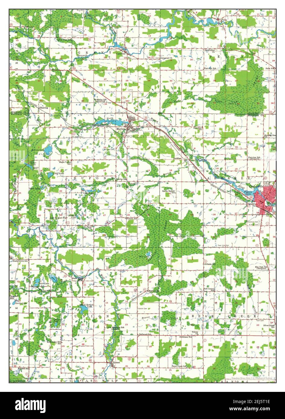 Clintonville, Wisconsin, map 1955, 1:48000, United States of America by Timeless Maps, data U.S. Geological Survey Stock Photo