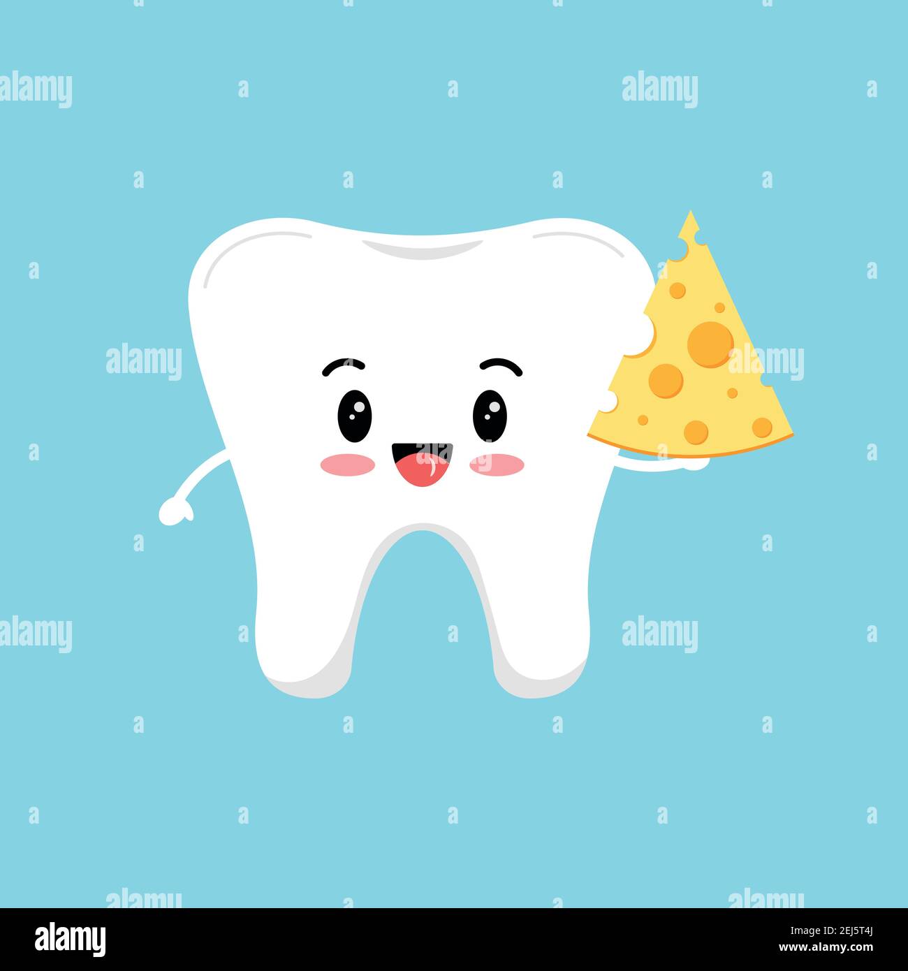 Cute tooth molar with cheese in hand Stock Vector Image & Art Alamy