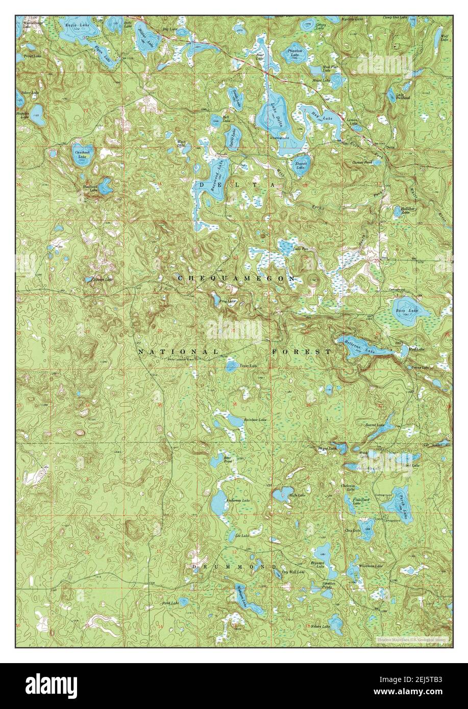 Delta, Wisconsin, map 1971, 124000, United States of America by