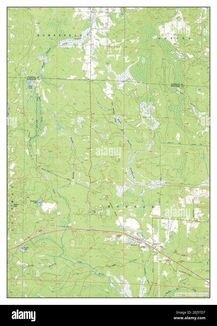 Dunbar, Wisconsin, map 1972, 124000, United States of America by Timeless Maps, data U.S