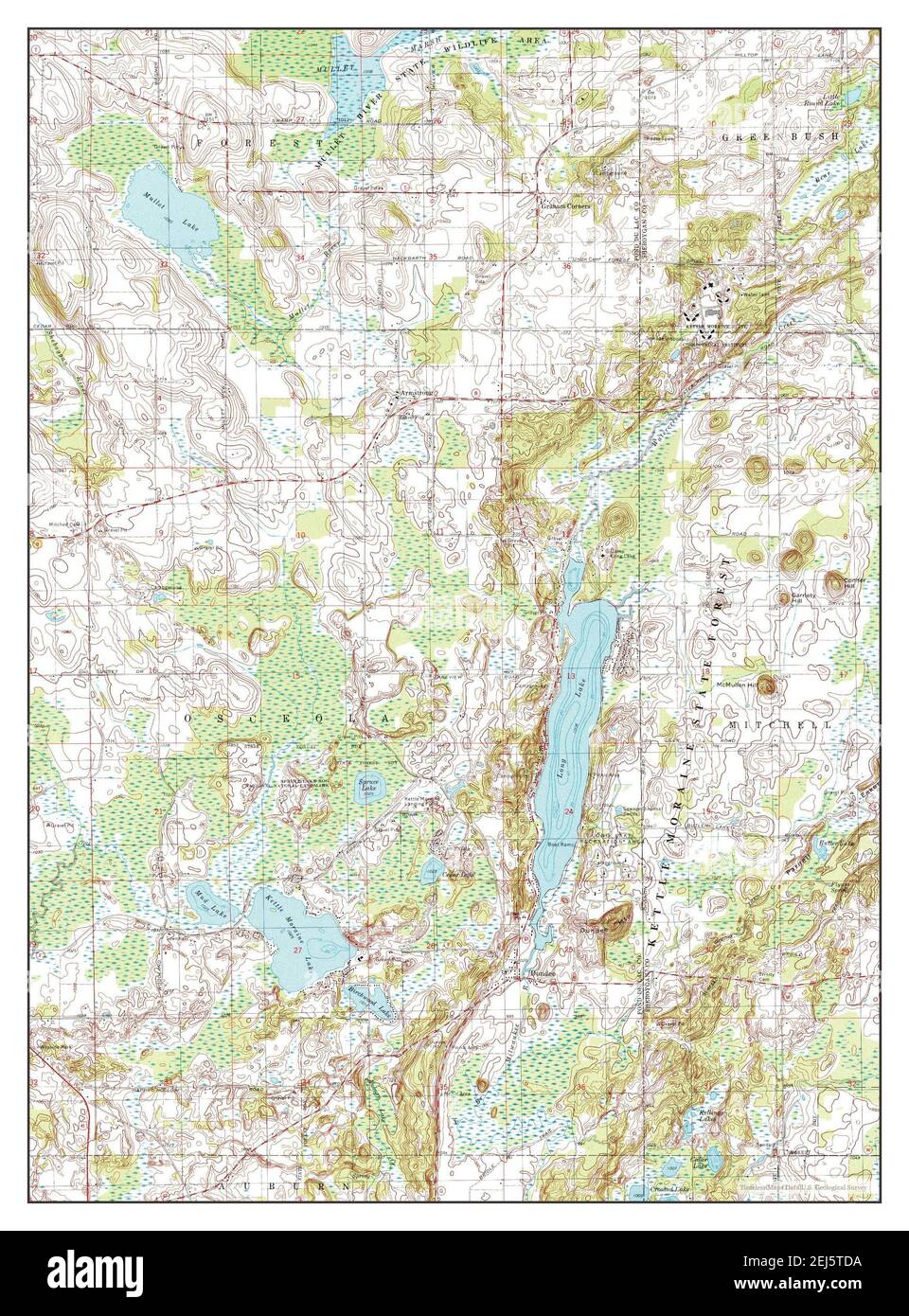 Dundee, Wisconsin, map 1999, 1:24000, United States of America by Timeless Maps, data U.S. Geological Survey Stock Photo