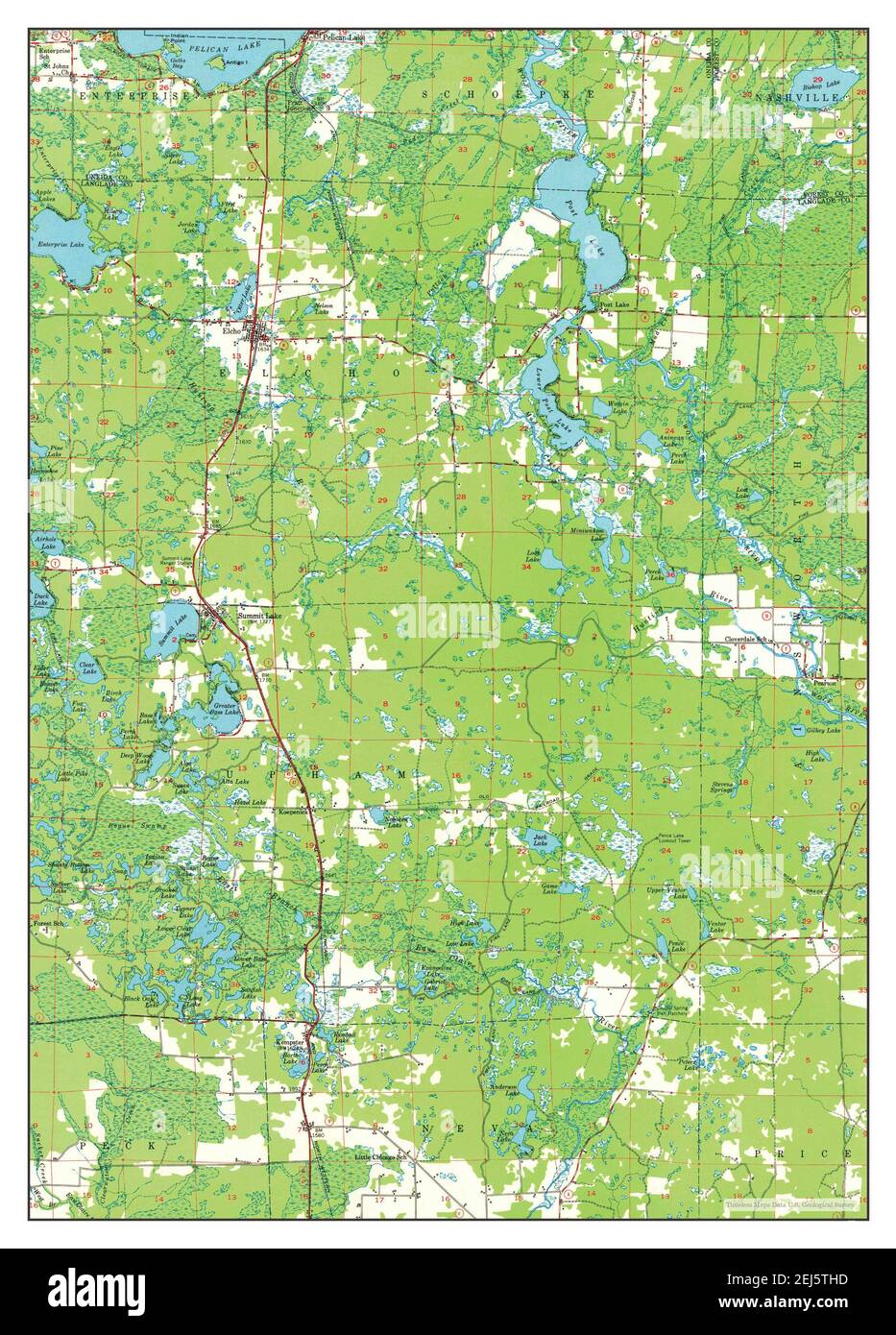 Elcho, Wisconsin, map 1950, 148000, United States of America by