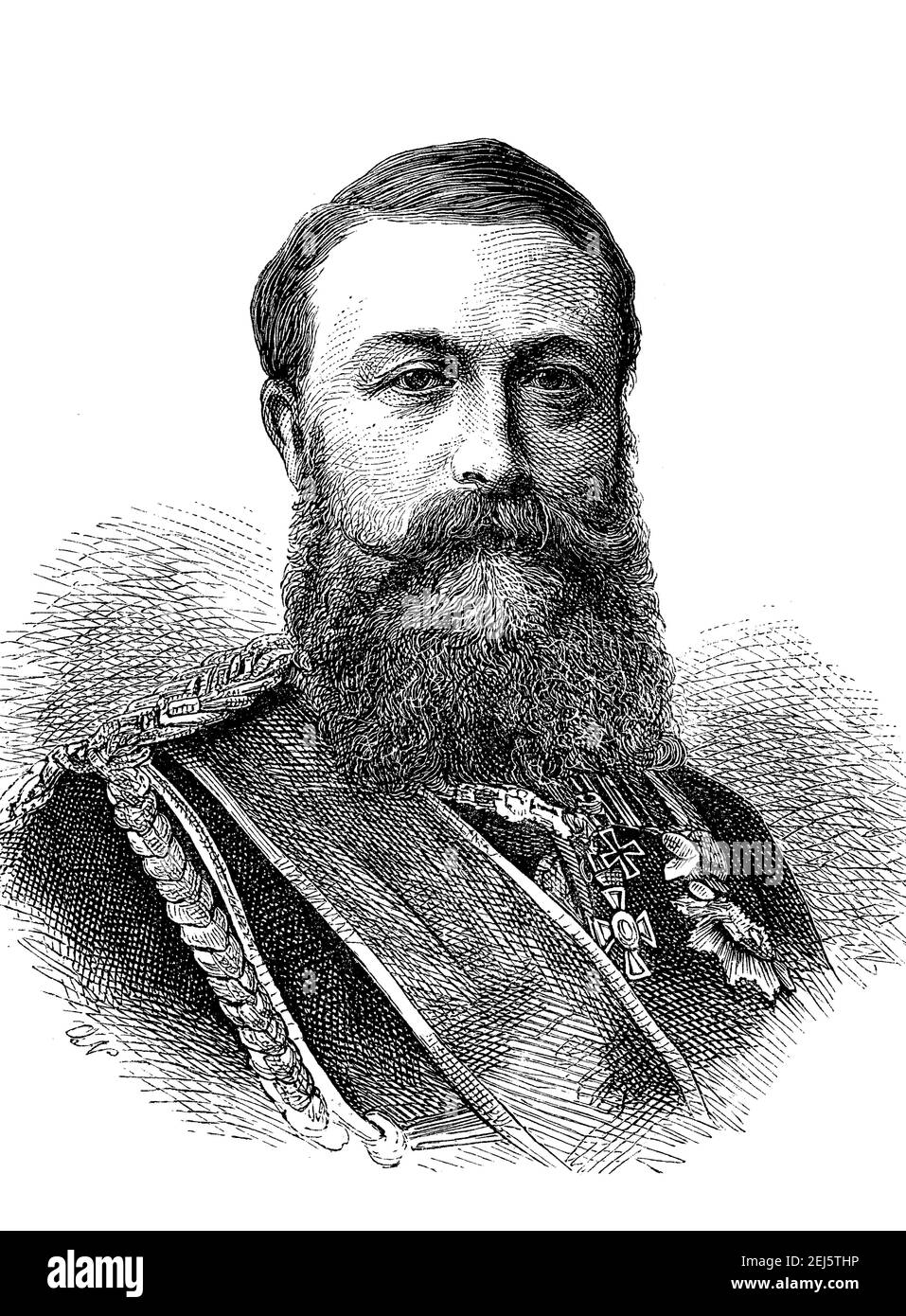 Frederick I of Baden, September 9, 1826 - September 28, 1907, full name Frederick William Ludwig of Baden, was regent between 1852 and 1856 and Grand Duke of Baden from 1856 until his death in 1907  /  Friedrich I. von Baden, 9. September 1826 - 28. September 1907, vollstaendiger Name Friedrich Wilhelm Ludwig von Baden, war zwischen 1852 und 1856 Regent und von 1856 bis zu seinem Tod 1907 Grossherzog von Baden, Historisch, historical, digital improved reproduction of an original from the 19th century / digitale Reproduktion einer Originalvorlage aus dem 19. Jahrhundert, Stock Photo