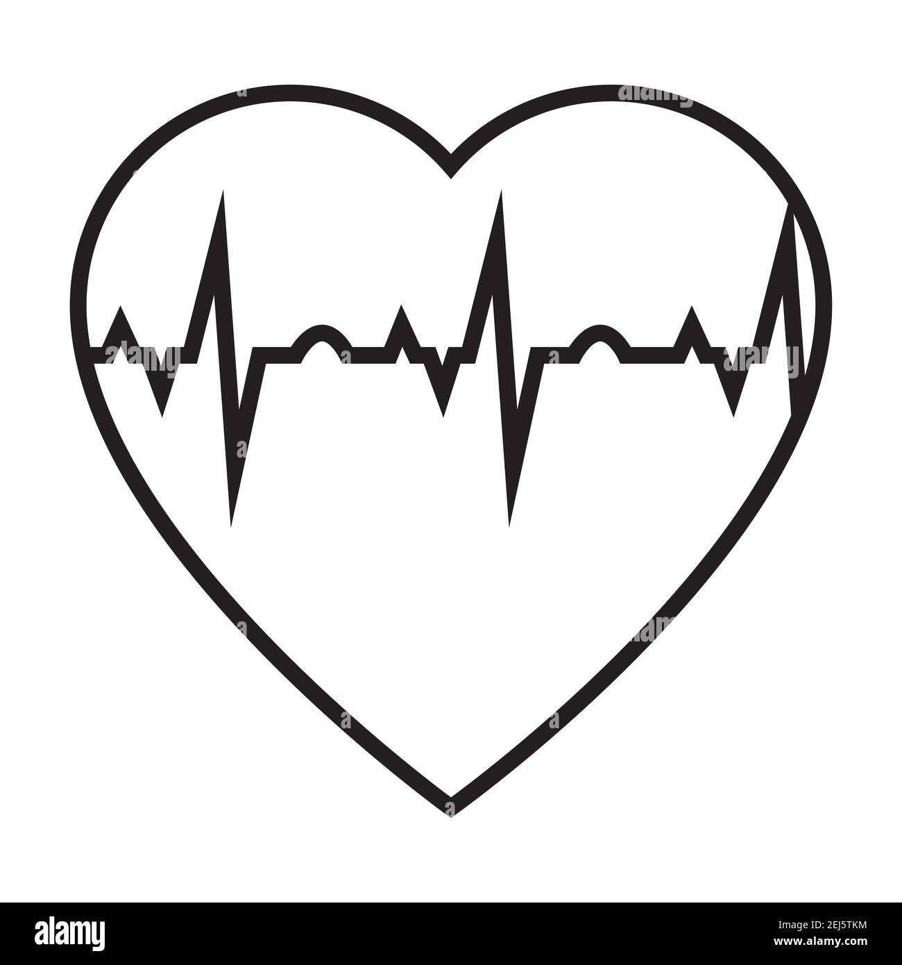 Heart cardiogram simple medical icon in trendy line style isolated on ...