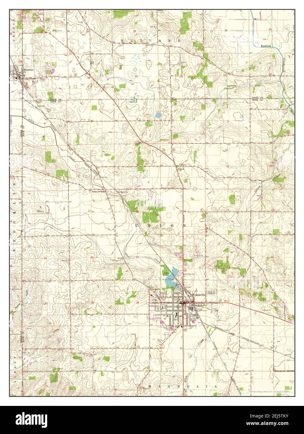 Evansville, Wisconsin, map 1961, 124000, United States of America by