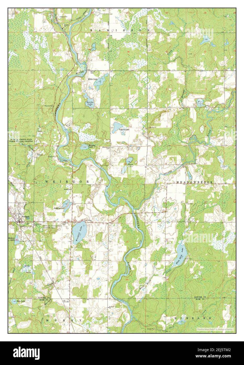 Exeland, Wisconsin, map 1972, 124000, United States of America by