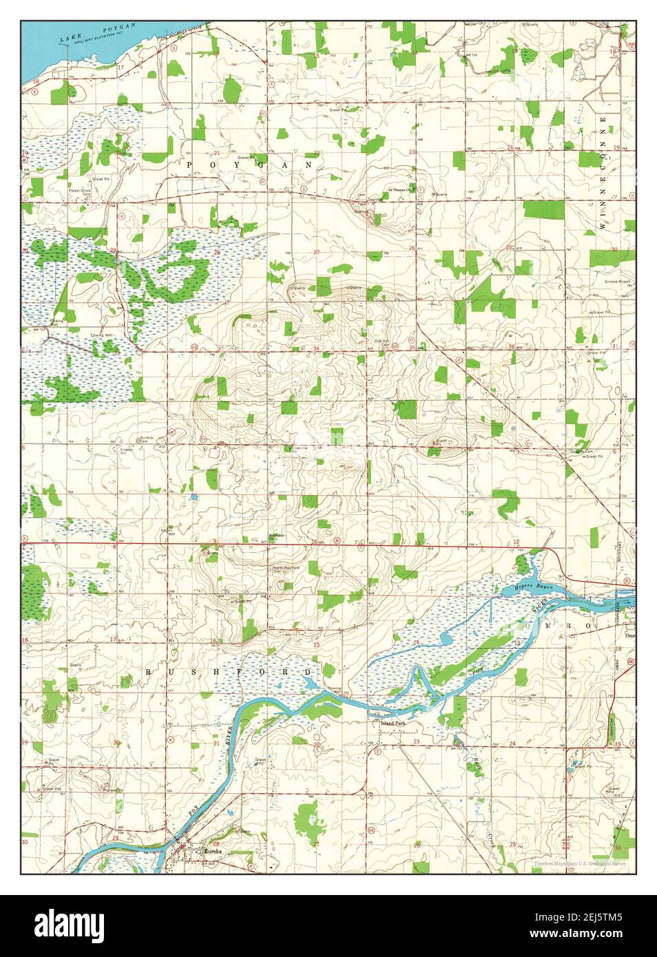 Eureka, Wisconsin, map 1961, 124000, United States of America by