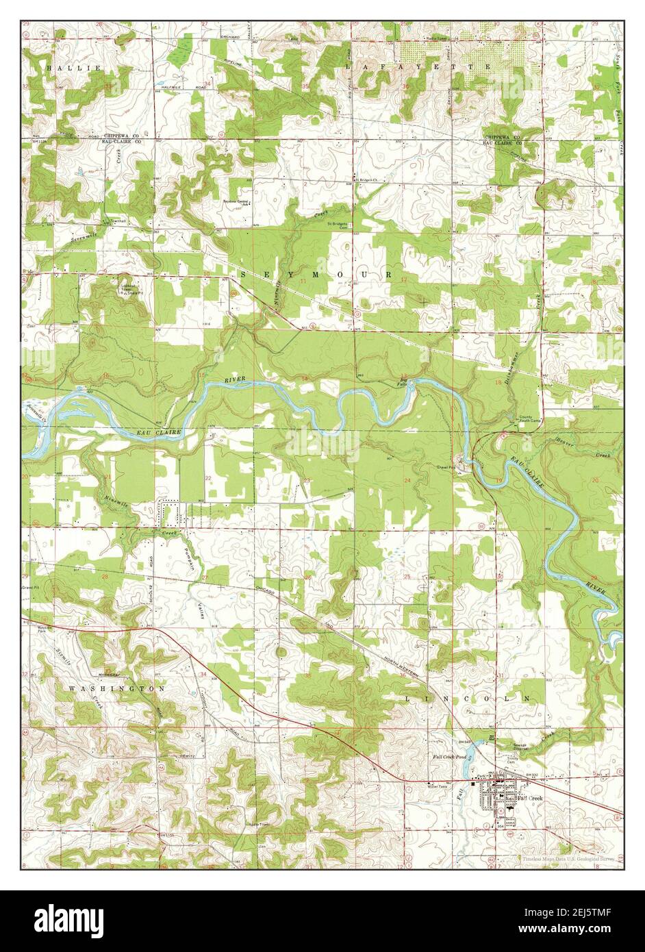 Fall Creek, Wisconsin, map 1972, 1:24000, United States of America by ...