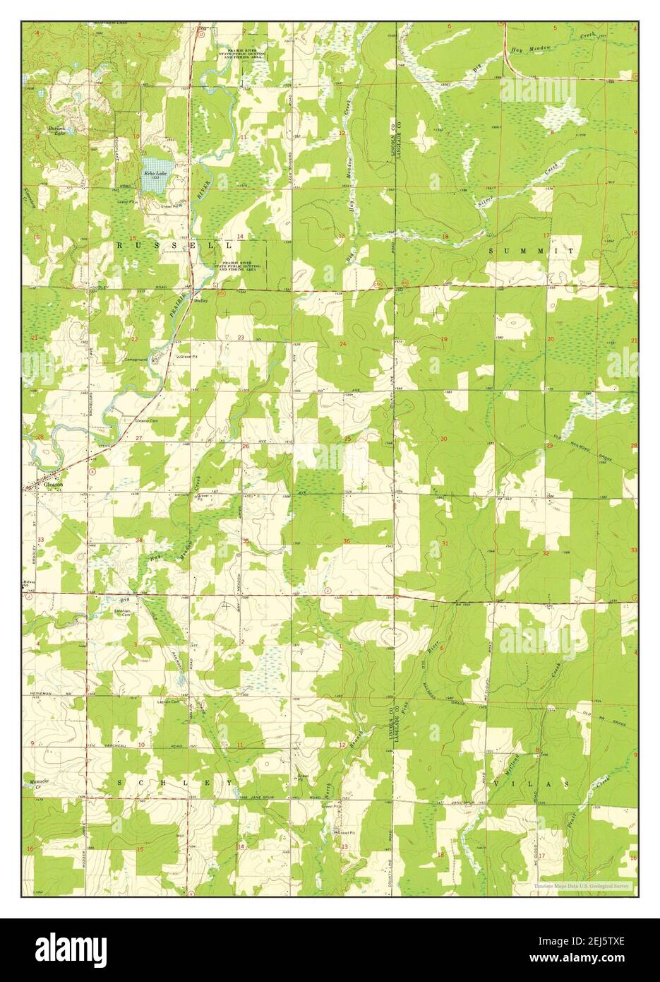 Gleason, Wisconsin, map 1973, 124000, United States of America by