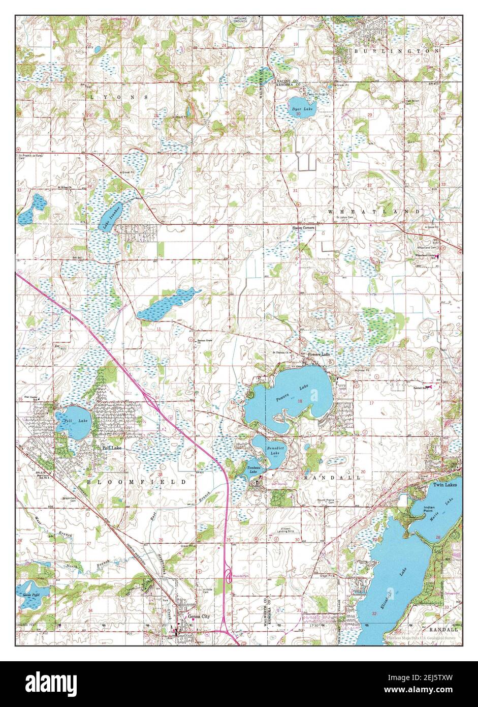 Genoa City, Wisconsin, map 1960, 124000, United States of America by