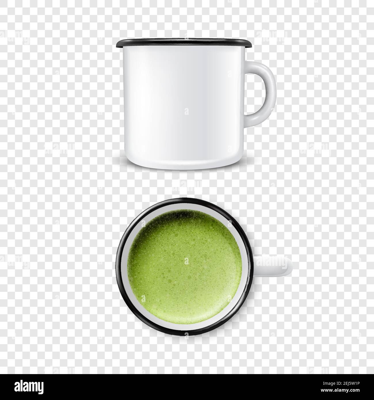 https://c8.alamy.com/comp/2EJ5W1P/vector-3d-realistic-enamel-metal-blank-white-mug-with-green-foam-milk-matcha-inside-isolated-on-transparent-background-front-and-top-view-design-2EJ5W1P.jpg