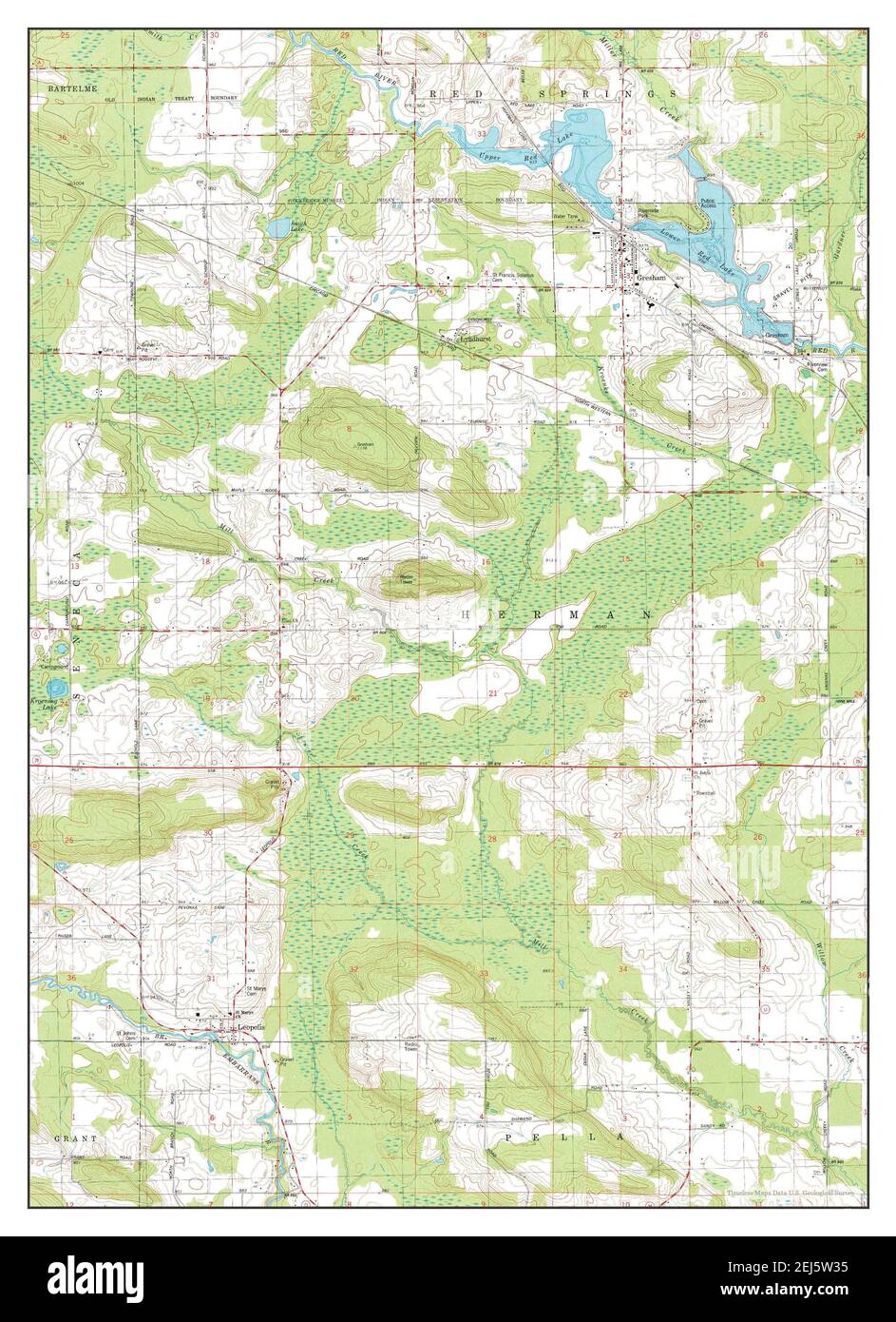 Gresham, Wisconsin, map 1982, 124000, United States of America by