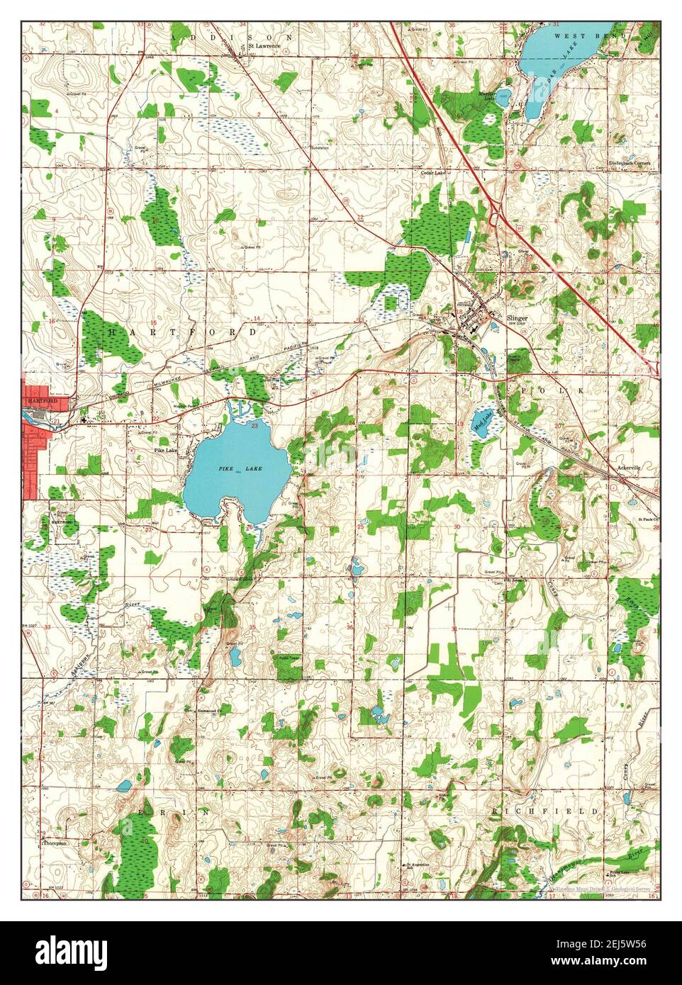 Hartford East, Wisconsin, map 1959, 124000, United States of America