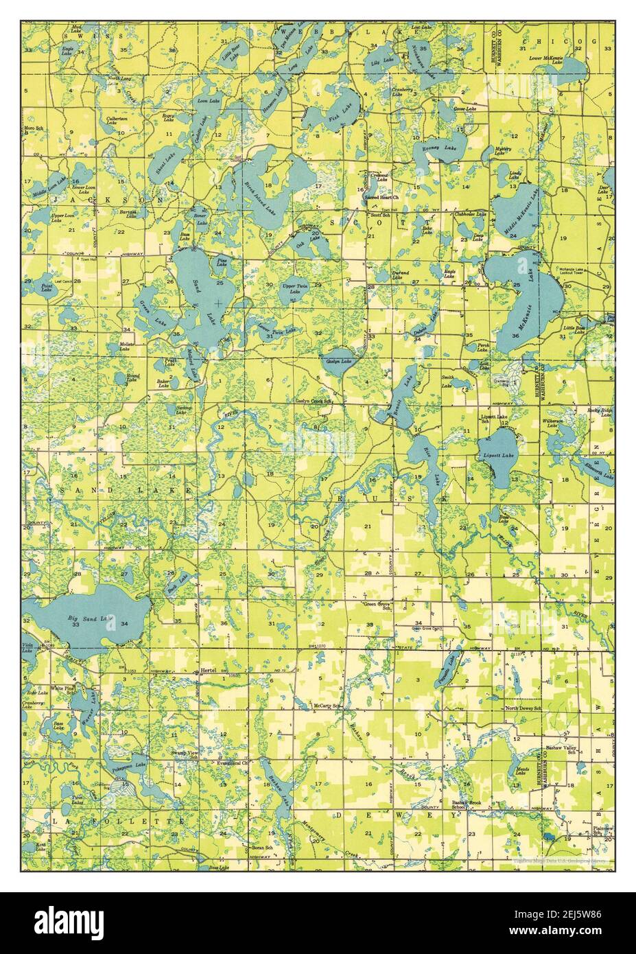 Hertel, Wisconsin, map 1949, 1:48000, United States of America by ...