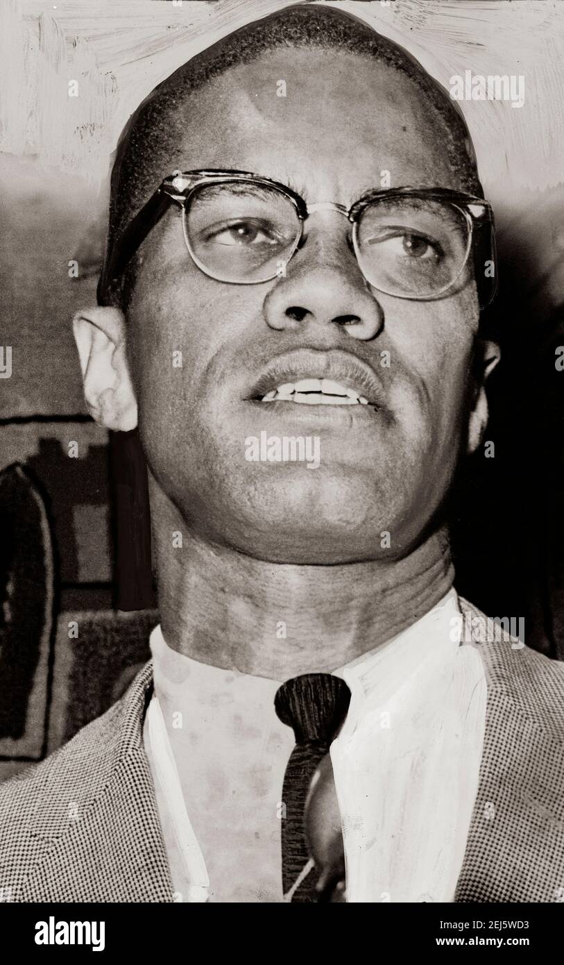 Malcolm X, headandshoulders portrait made during press conference