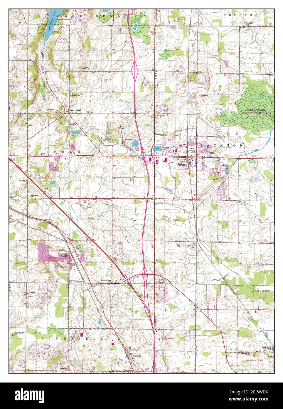 Jackson, Wisconsin, map 1959, 124000, United States of America by