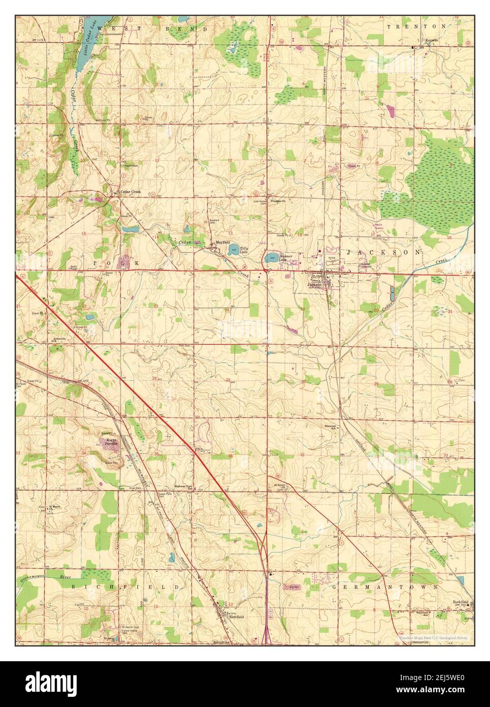 Jackson, Wisconsin, map 1959, 124000, United States of America by Timeless Maps, data U.S