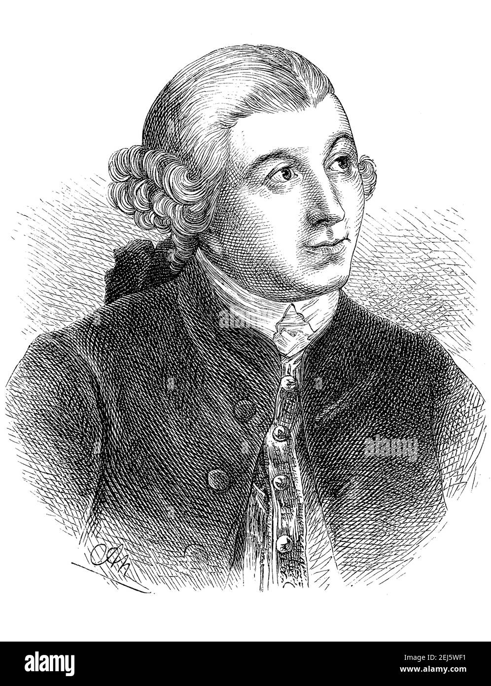 David Garrick, February 19, 1717 - January 20, 1779, was a famous actor of the 18th century, the Age of Enlightenment  /  David Garrick, 19. Februar 1717 - 20. Januar 1779, war ein beruehmter Schauspieler des 18. Jahrhunderts, des Zeitalters der Aufklaerung, Historisch, historical, digital improved reproduction of an original from the 19th century / digitale Reproduktion einer Originalvorlage aus dem 19. Jahrhundert, Stock Photo