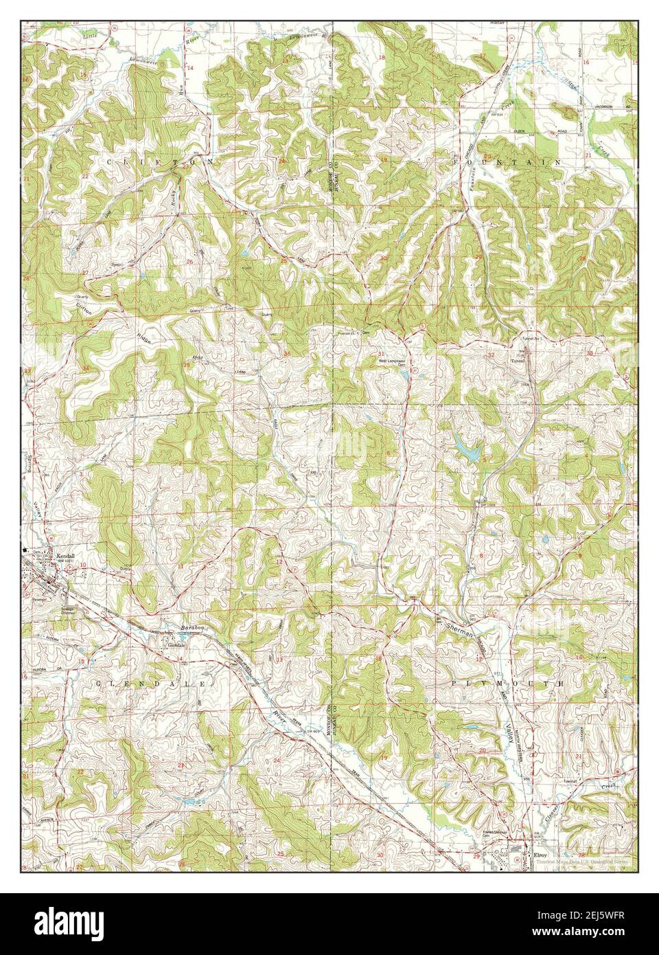 Kendall East, Wisconsin, map 1983, 124000, United States of America by