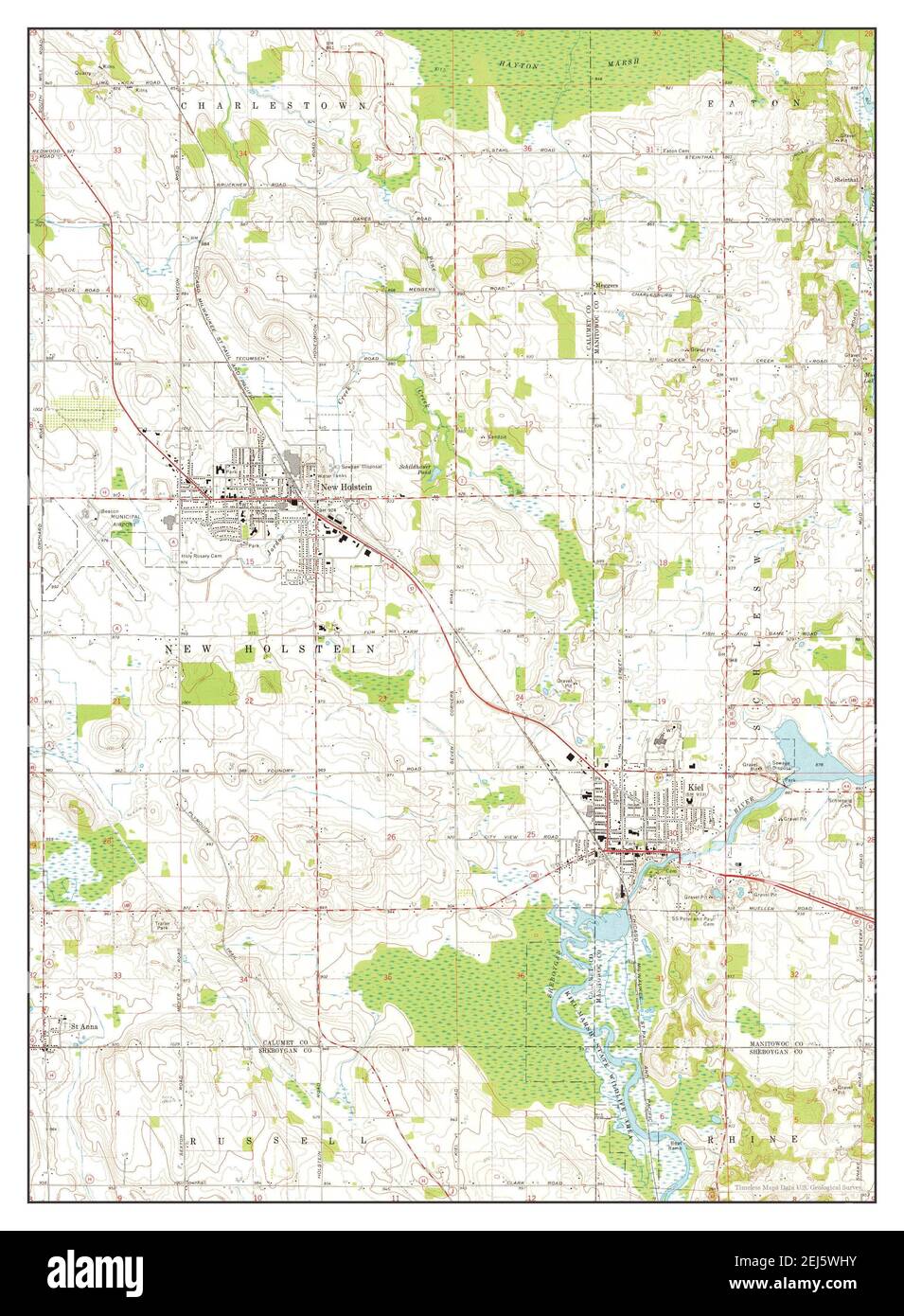 Kiel, Wisconsin, map 1974, 124000, United States of America by
