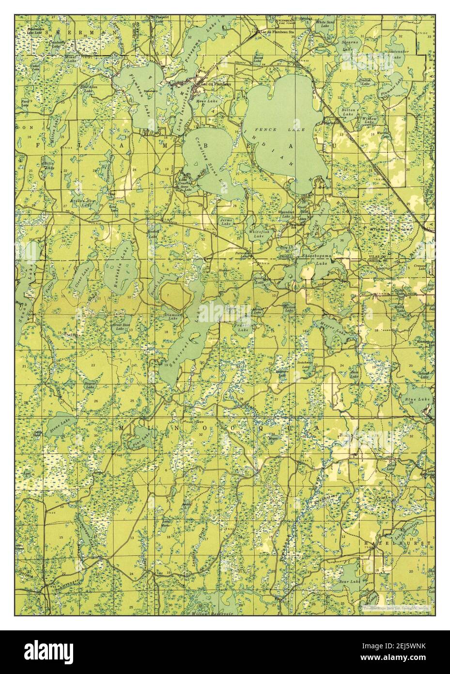 Lac Du Flambeau, Wisconsin, map 1939, 148000, United States of America