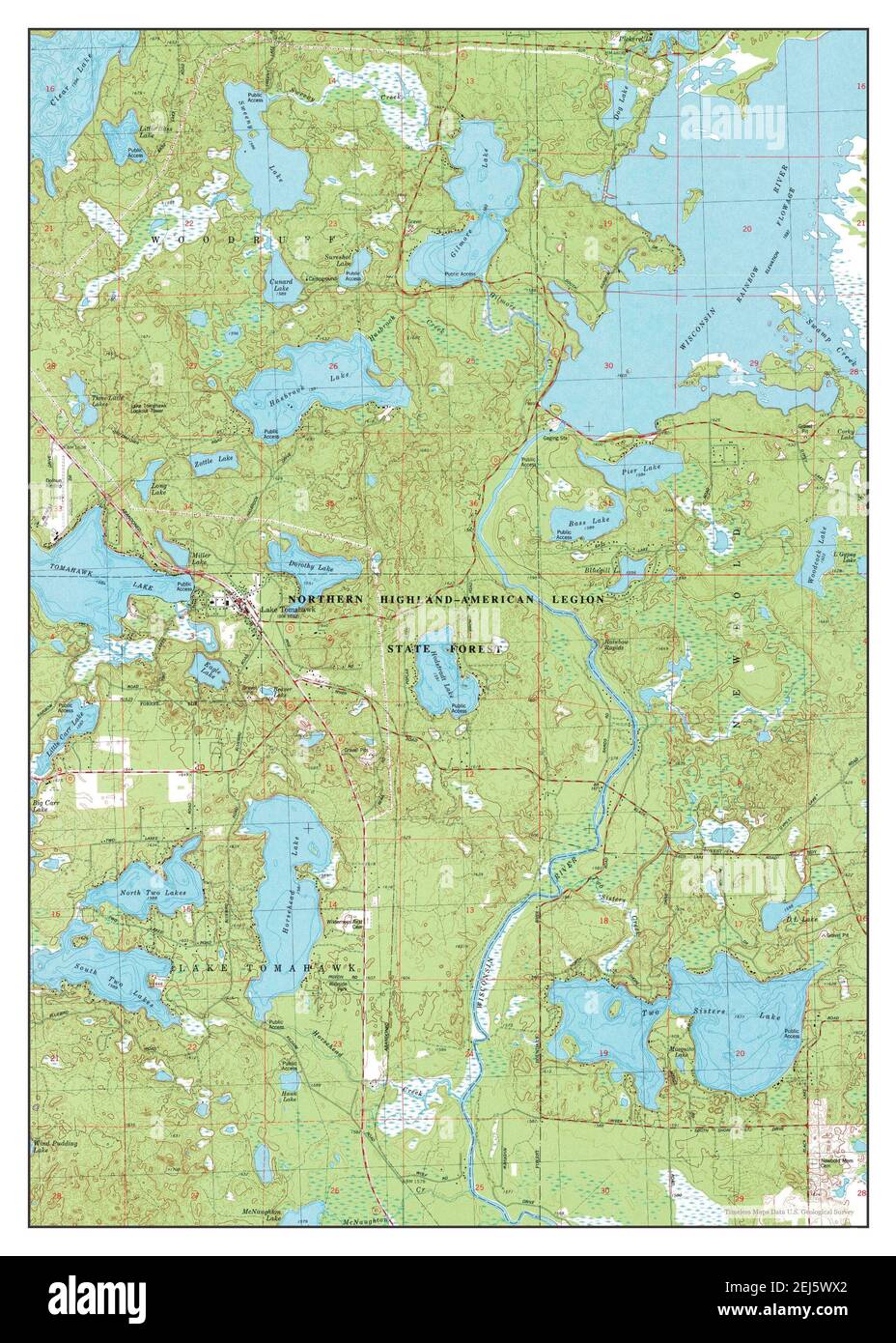 Lake Tomahawk, Wisconsin, map 1982, 124000, United States of America by Timeless Maps, data U.S