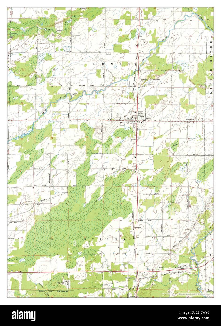 Lena, Wisconsin, map 1974, 124000, United States of America by