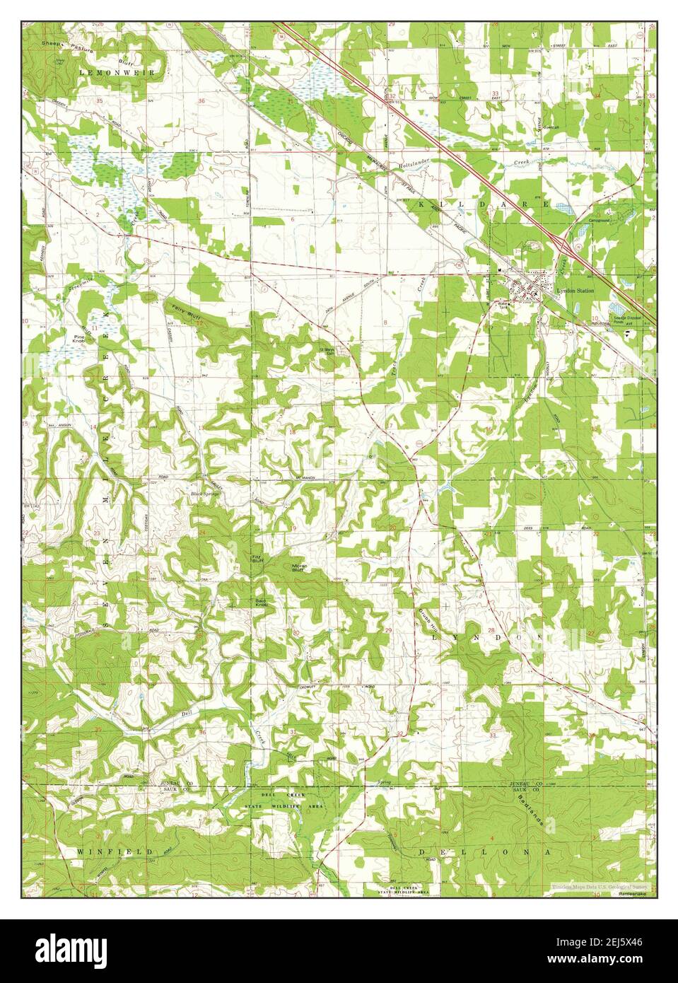 Lyndon Station, Wisconsin, map 1975, 124000, United States of America by Timeless Maps, data U