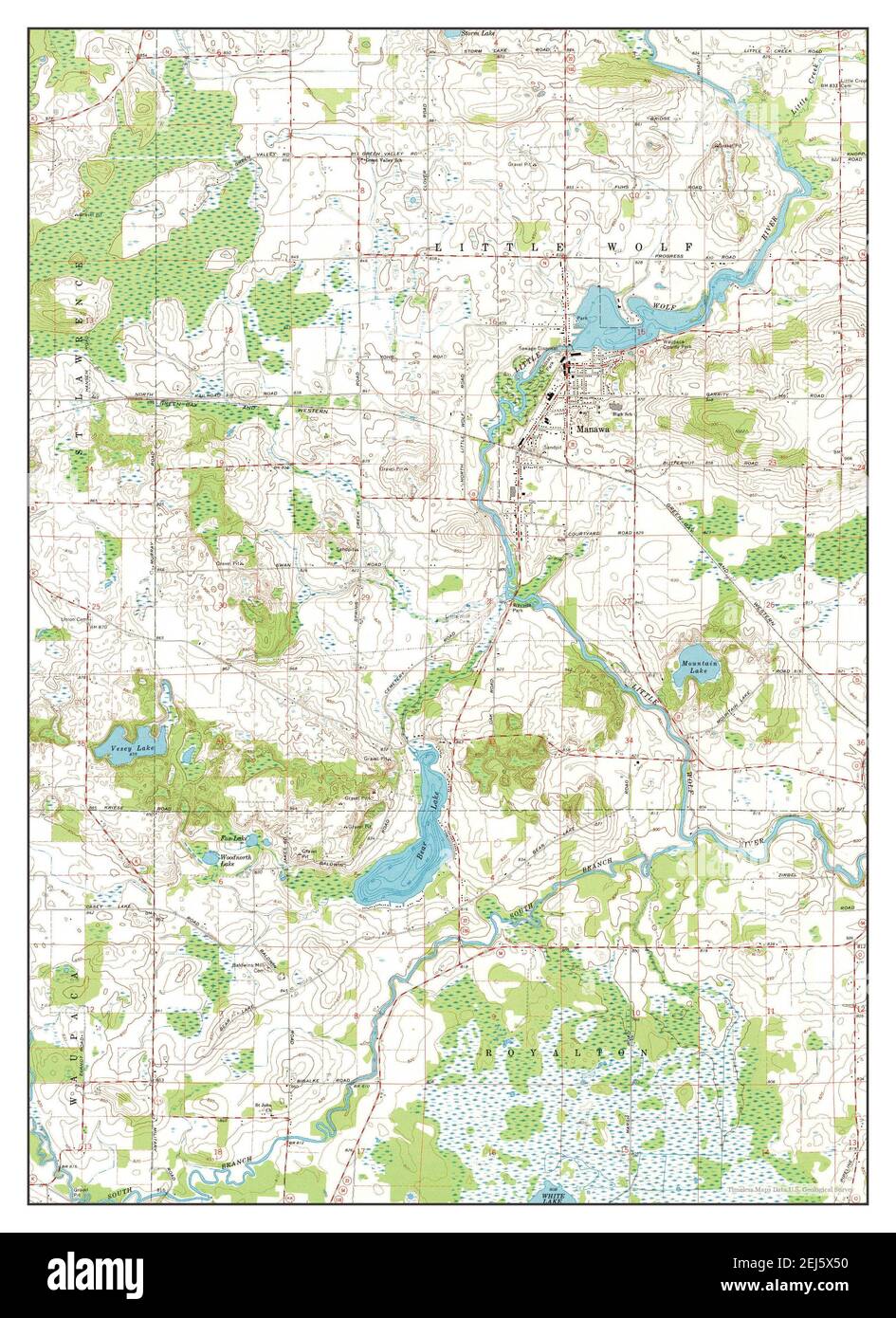 Manawa, Wisconsin, map 1969, 124000, United States of America by