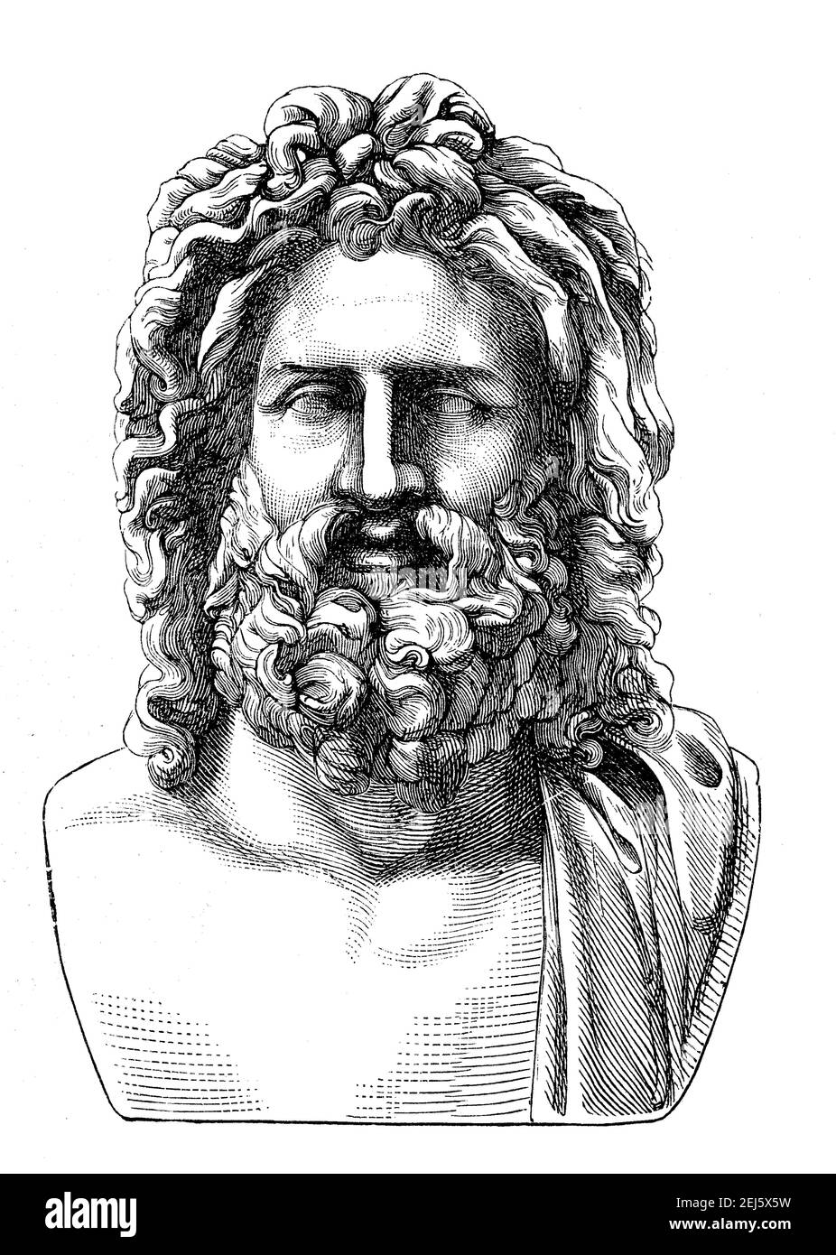 Portrait of Jupiter, Iuppiter, Iupiter or Juppiter, the supreme deity ...