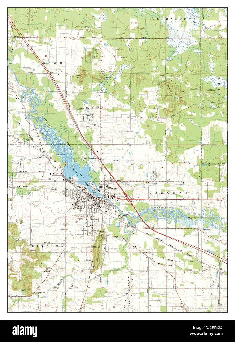 Mauston, Wisconsin, map 1983, 124000, United States of America by