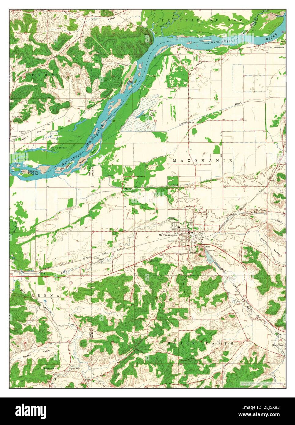 Mazomanie, Wisconsin, map 1962, 124000, United States of America by Timeless Maps, data U.S