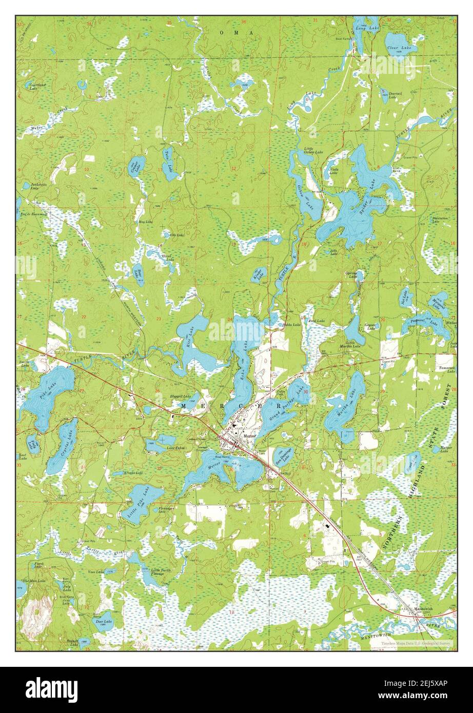 Mercer, Wisconsin, map 1973, 124000, United States of America by