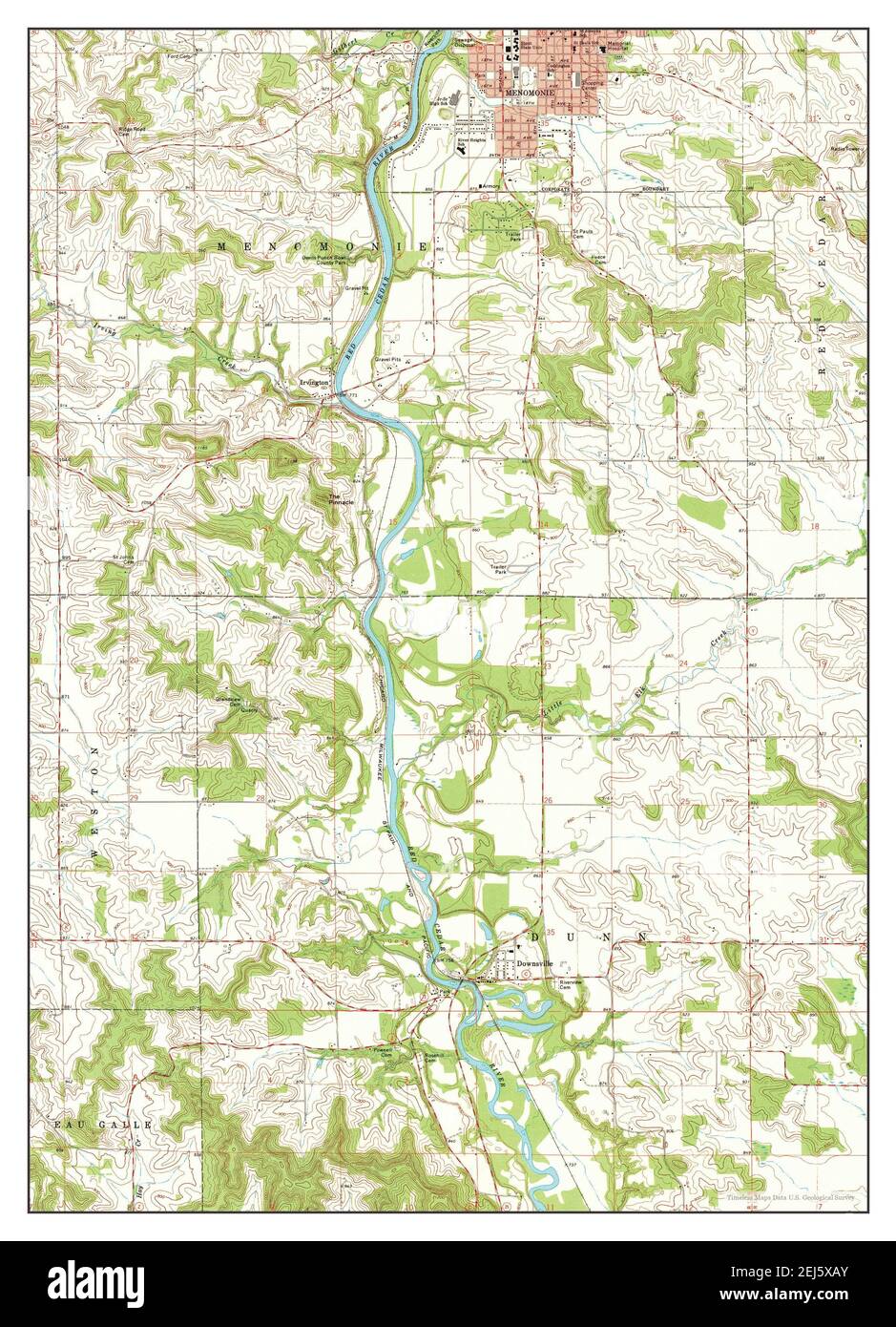 Menomonie South, Wisconsin, map 1972, 124000, United States of America