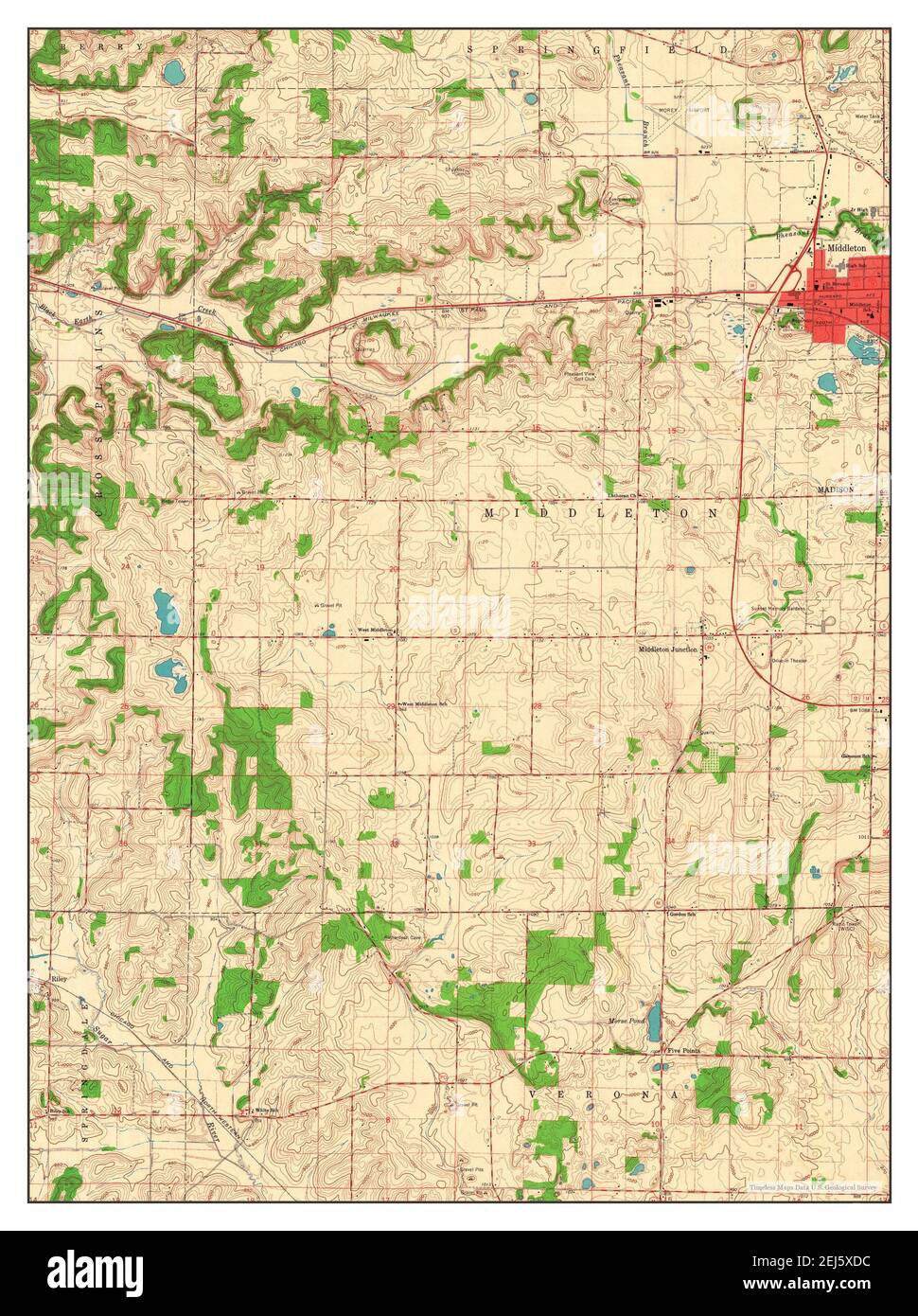 Middleton, Wisconsin, map 1962, 124000, United States of America by