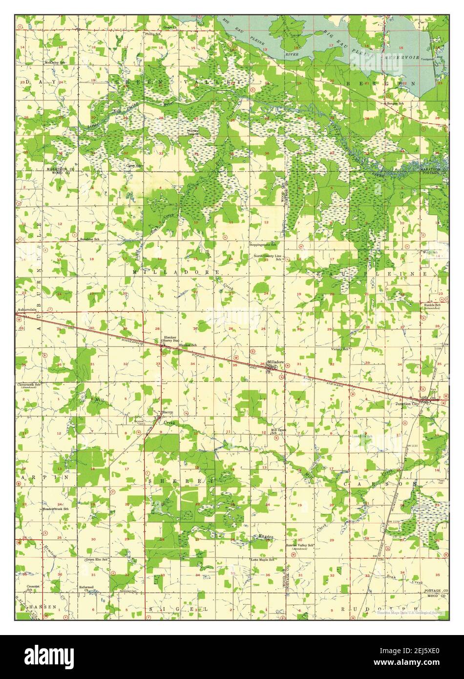 Milladore wisconsin map hires stock photography and images Alamy