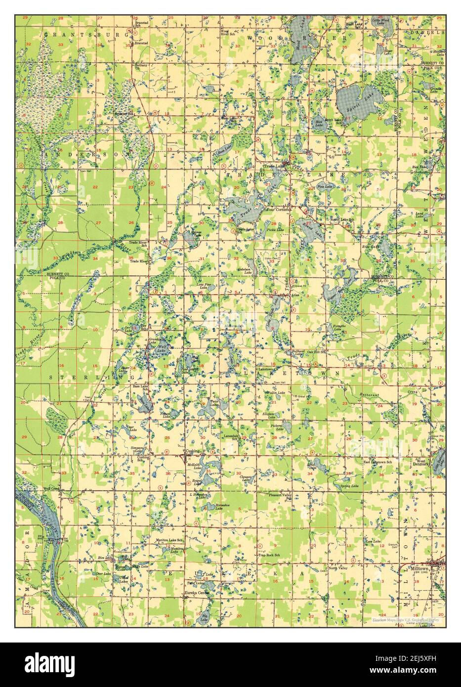 Milltown, Wisconsin, map 1951, 148000, United States of America by