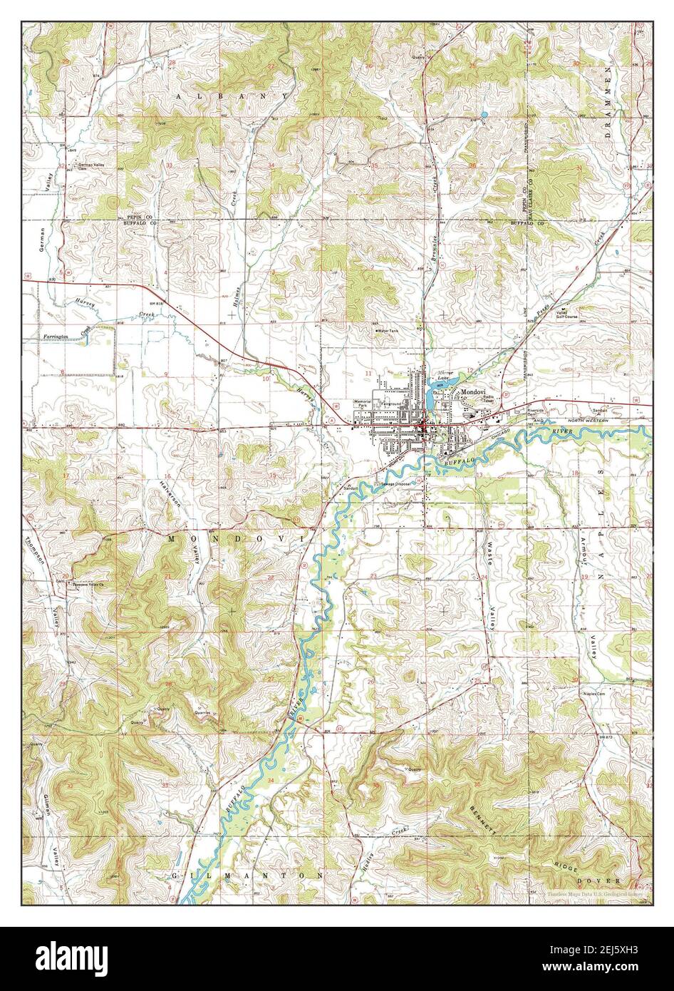 Mondovi, Wisconsin, map 1973, 124000, United States of America by