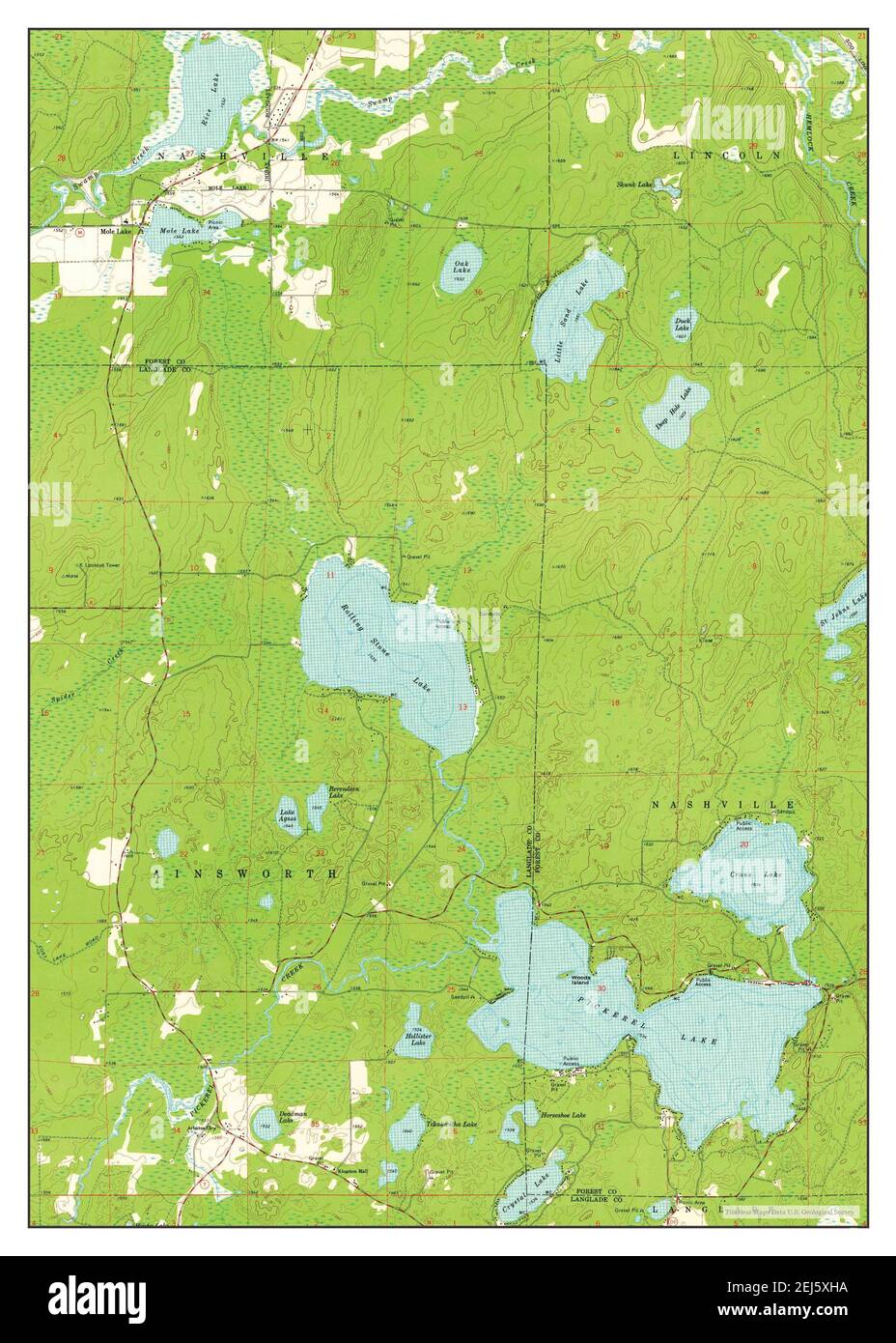 Mole Lake, Wisconsin, map 1973, 124000, United States of America by