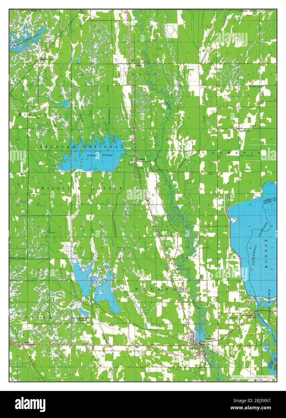 Necedah, Wisconsin, map 1958, 148000, United States of America by