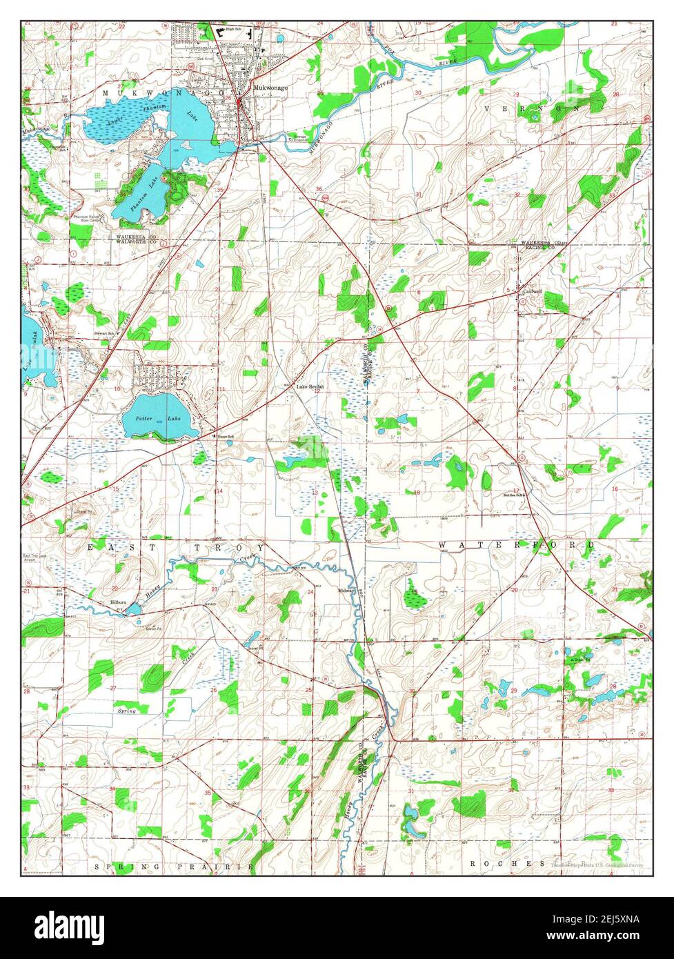 Mukwonago, Wisconsin, map 1960, 124000, United States of America by