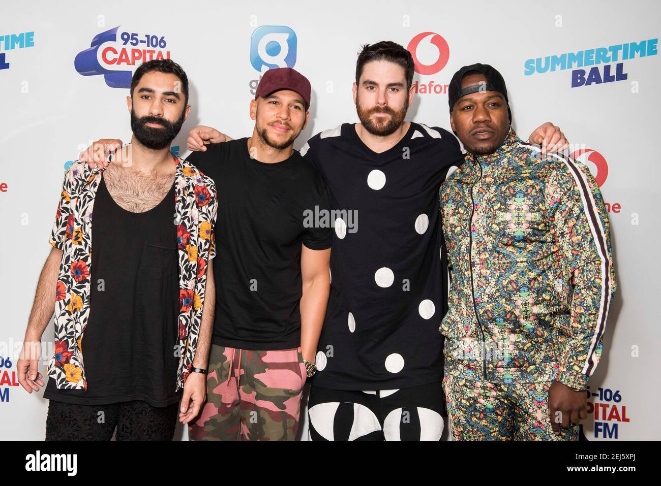 Rudimental on the red carpet of the media run at Capital's Summertime
