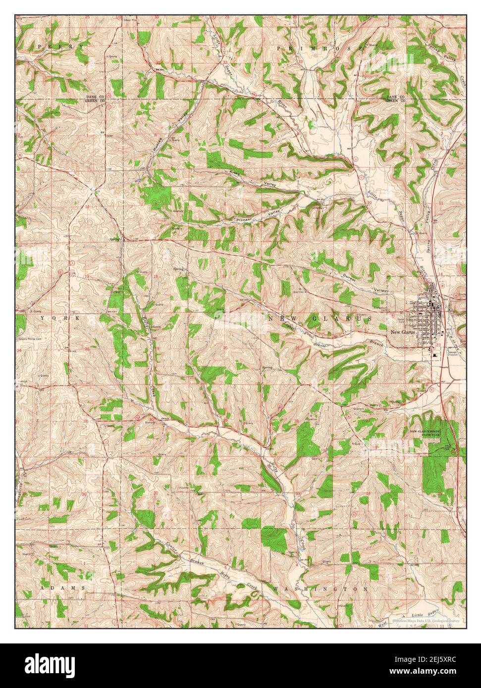 New Glarus, Wisconsin, map 1962, 124000, United States of America by