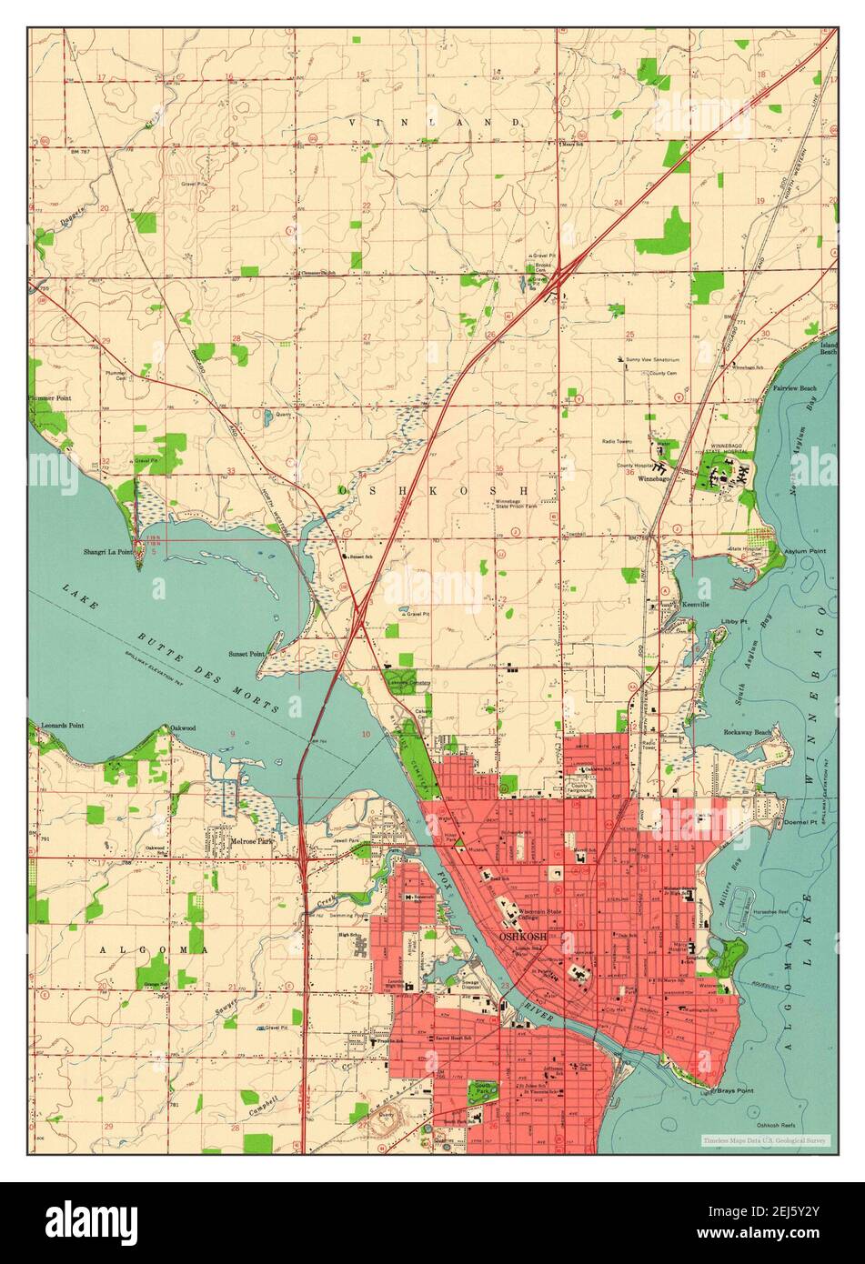 Map of oshkosh hires stock photography and images Alamy