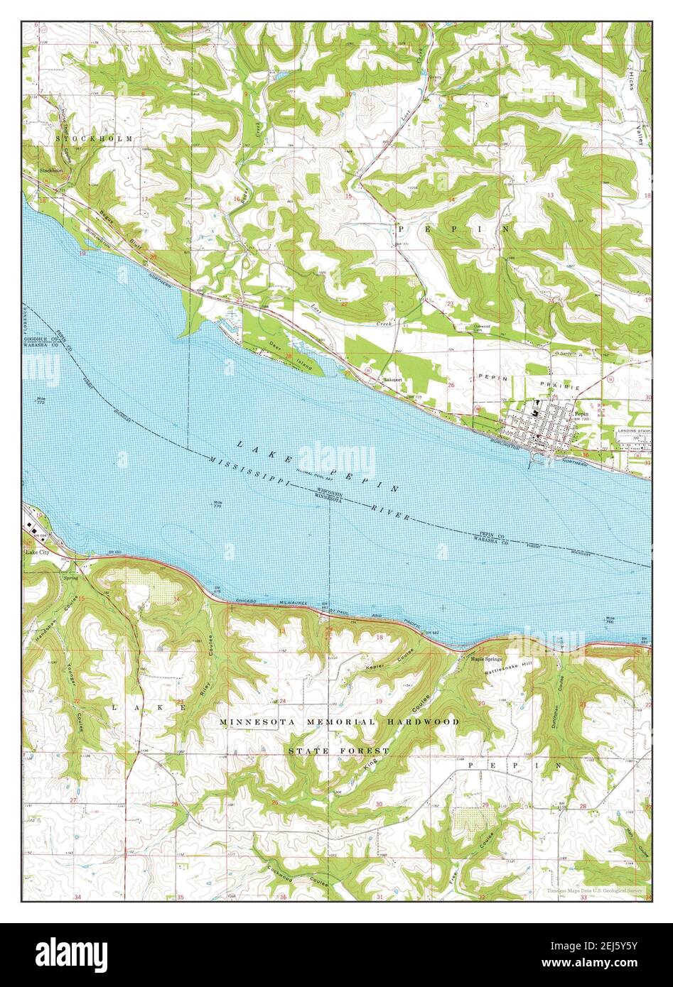 Pepin, Wisconsin, map 1974, 124000, United States of America by