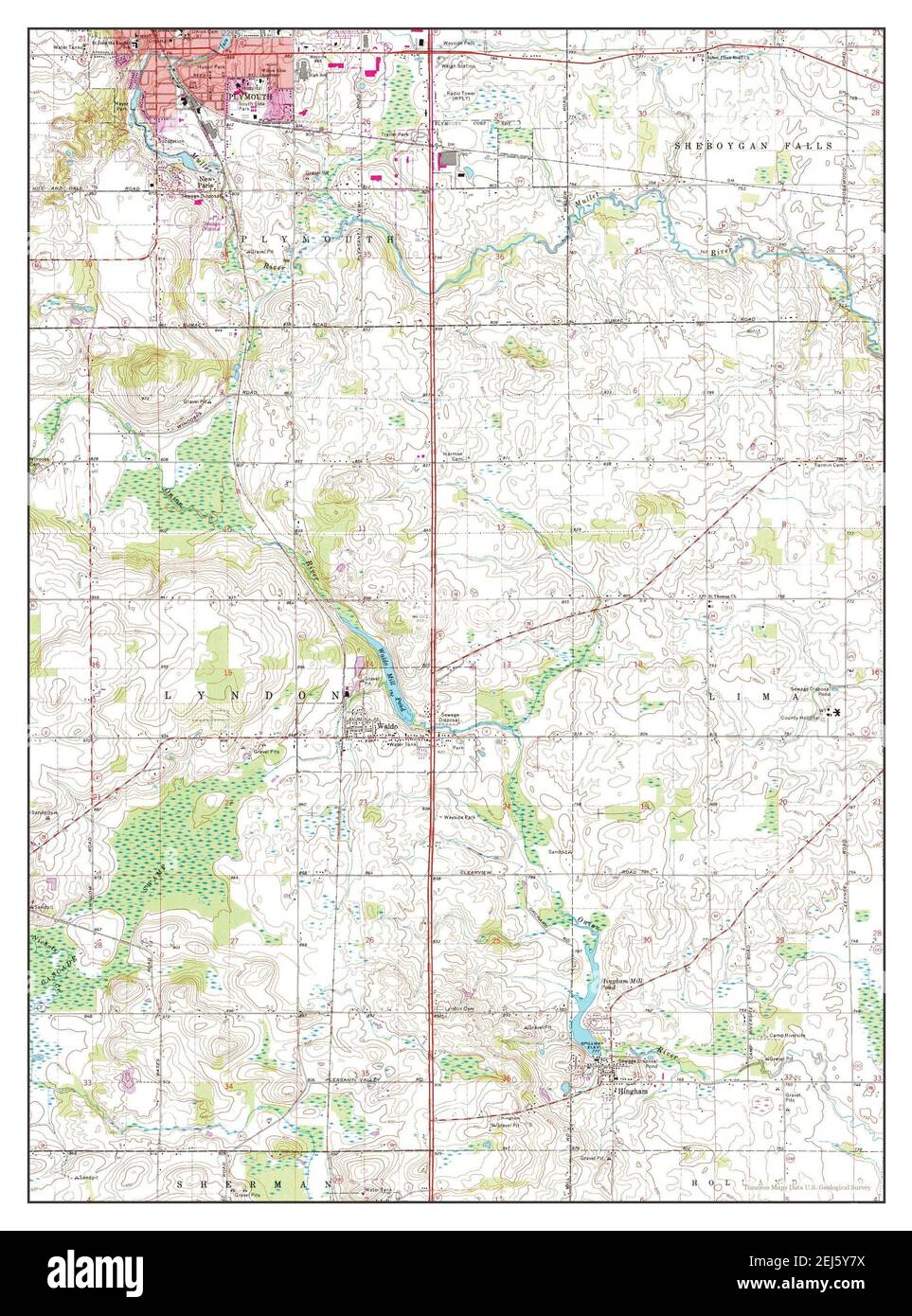 Plymouth wisconsin map Cut Out Stock Images & Pictures Alamy