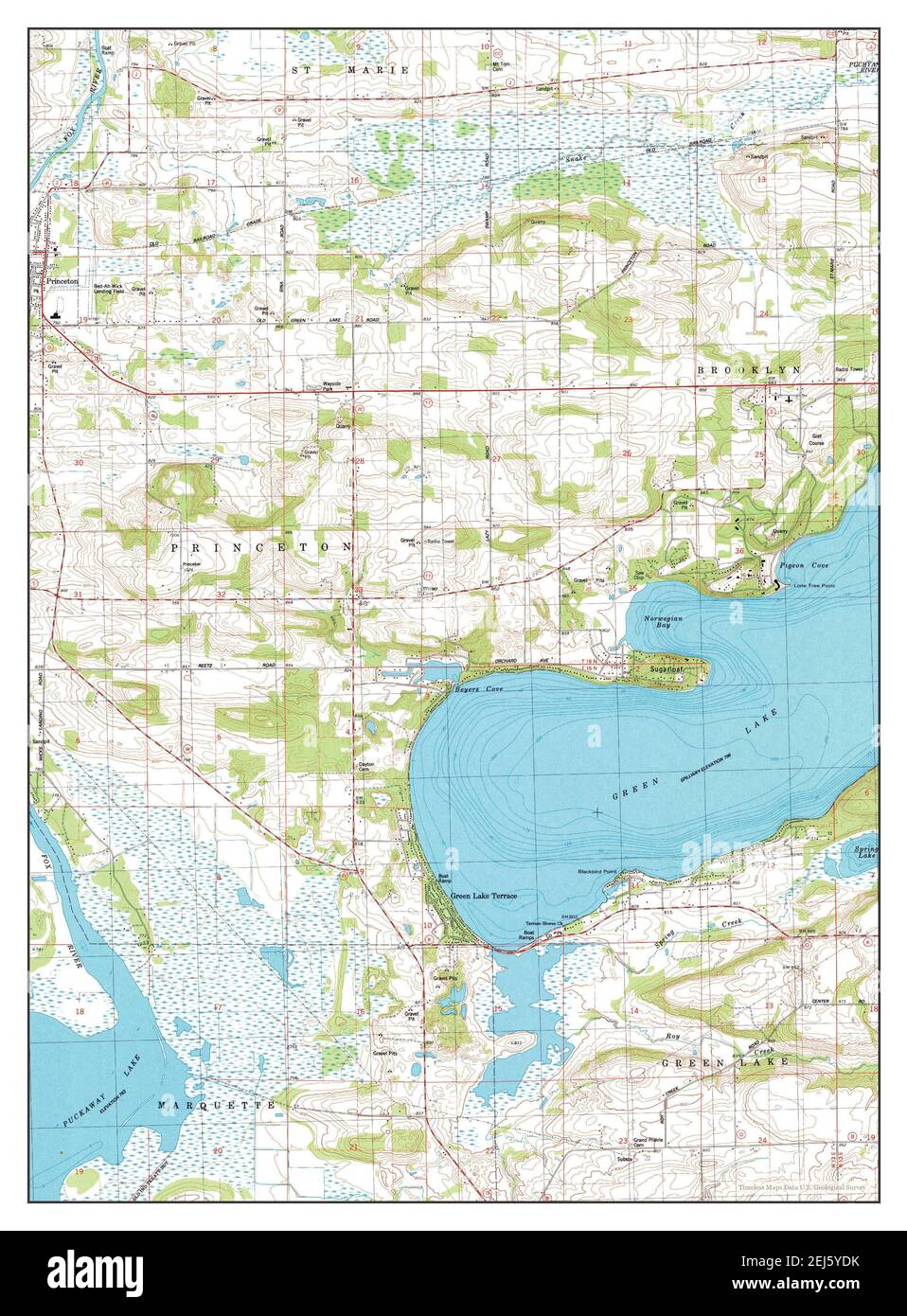 Vintage Map of Princeton, Wisconsin